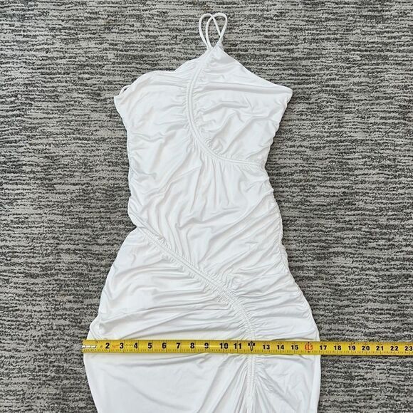 NWT Jonathan SIMKHAI Jessica Ruched Maxi Dress White Medium - Picture 12 of 16